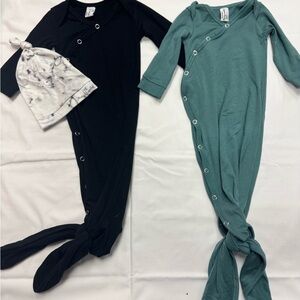 Knotted Baby Gowns with Hat Set